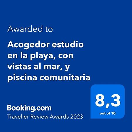Acogedor Estudio En La Playa, Con Vistas Al Mar, Y Piscina Comunitaria Сант Салвадор Екстериор снимка